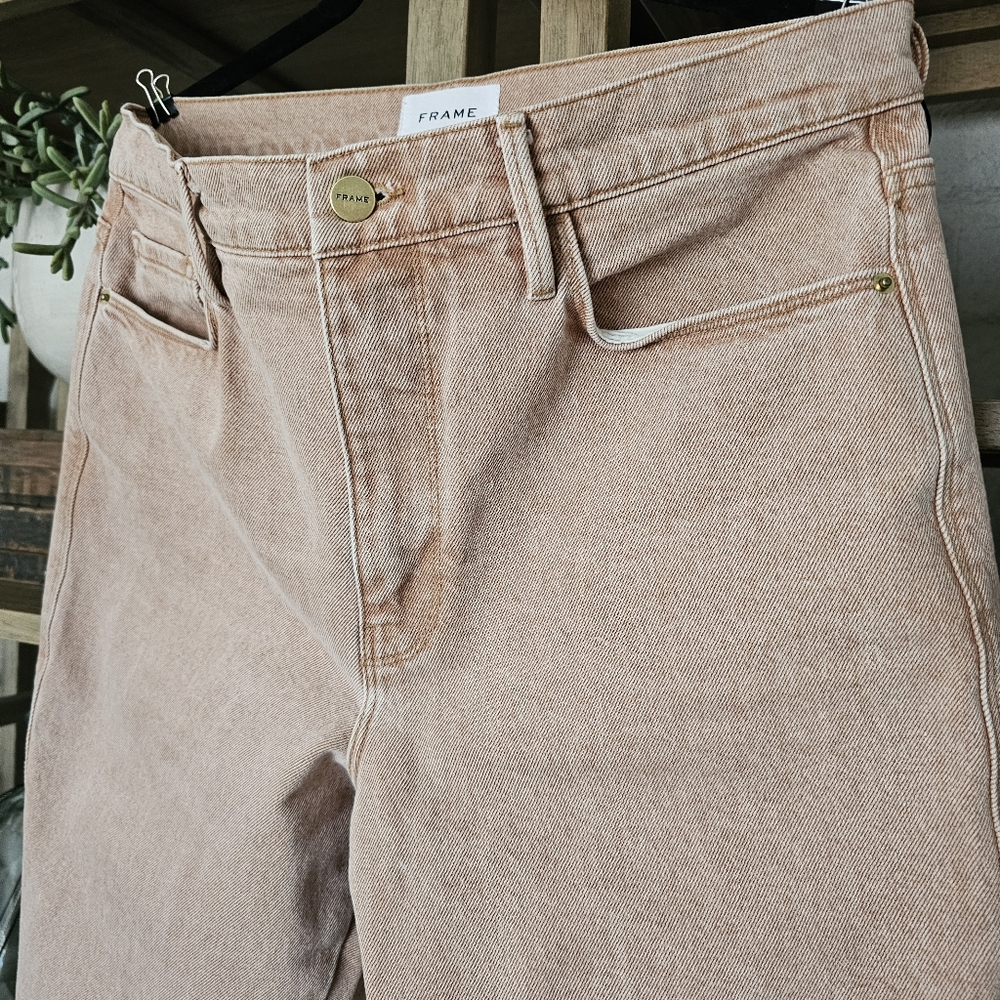 FRAME Le Sylvie Slender Straight Ultra High Rise Ankle Length NWOT Sand Wash - Picture 4 of 16